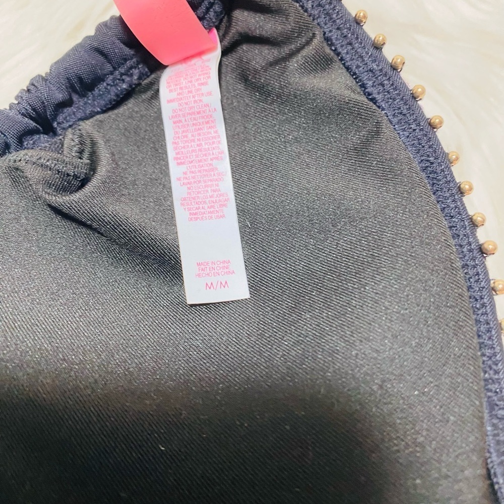 Victoria's Secret Women's Black Embellished Bikini Top - Picture 7 of 7